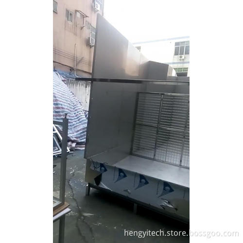 Spray painting exhaust gas system